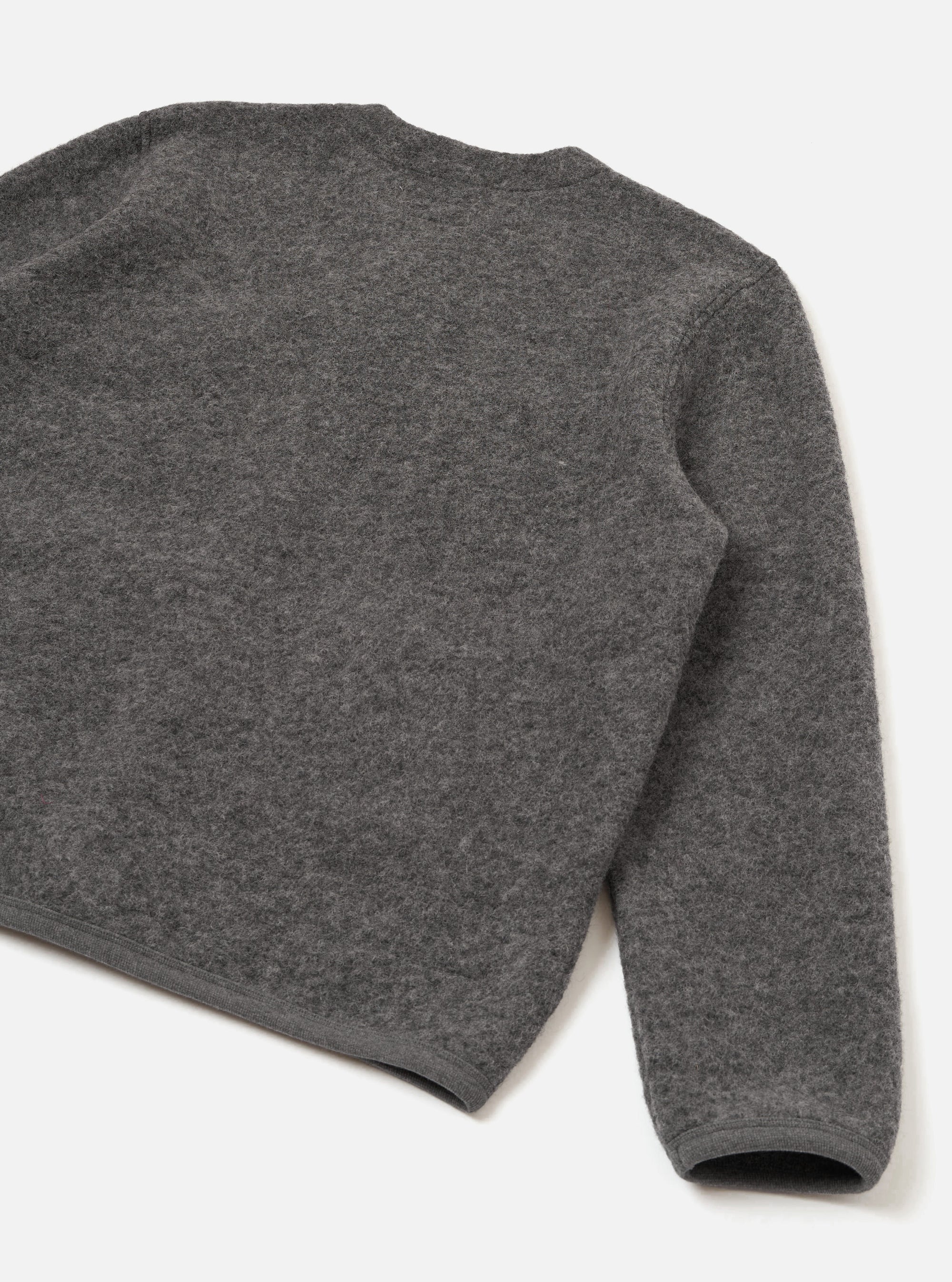 Grey Marl Wool Fleece Cardigan