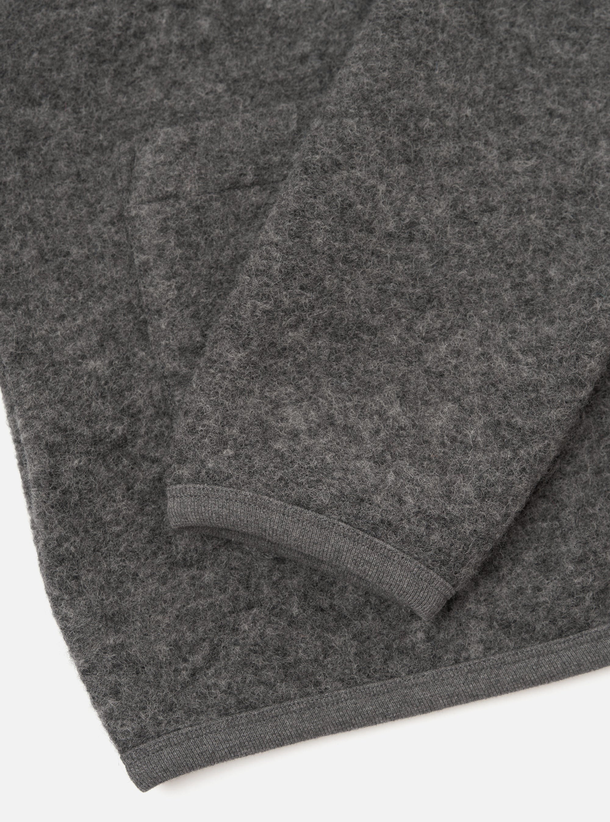 Grey Marl Wool Fleece Cardigan