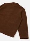 Rear view of the Cacao Wool Fleece Field Jacket presented on a plain white background, displaying the back paneling, clean straight hem, and soft cacao brown wool fleece material.