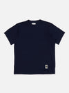 The Navy Single Jersey Core Tee is displayed on a white background. The tee is a dark navy color and appears to be made of a soft, single jersey material. 