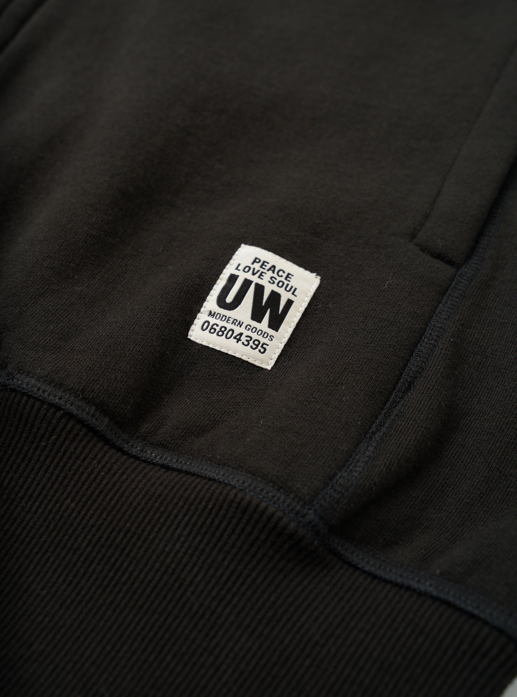 Black Brush Back Sweat Core Hoody
