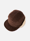 cableami® Brown Corduroy 5w Cap on a white background. The cap is made of brown corduroy with a short brim and a cream-colored trim.