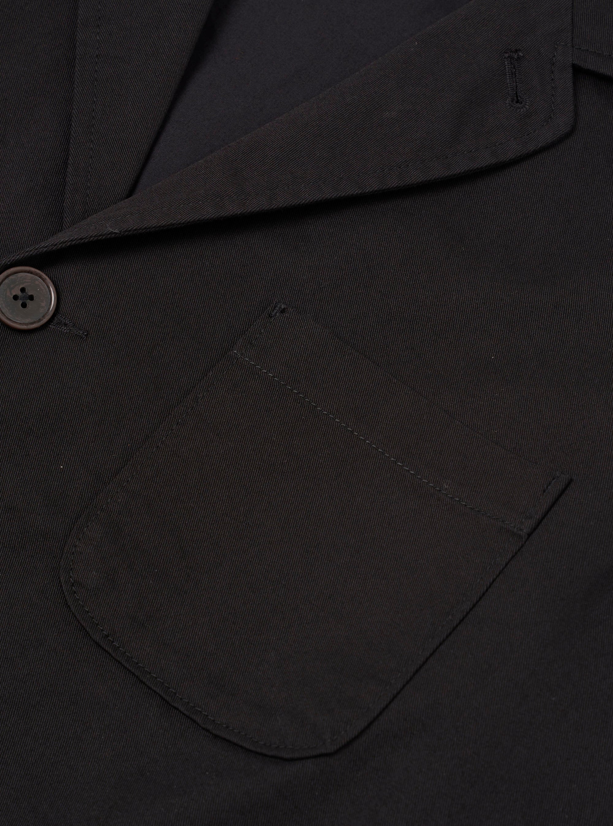 Black Twill Three Button Jacket