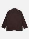 A Brown Twill Three Button Jacket is shown from the back, displayed flat against a plain white background. The image highlights the jacket's structured shoulders, a central seam running down the back, and a single vent at the hem.