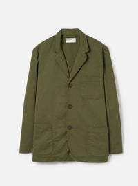 Olive Green Twill Three Button Jacket