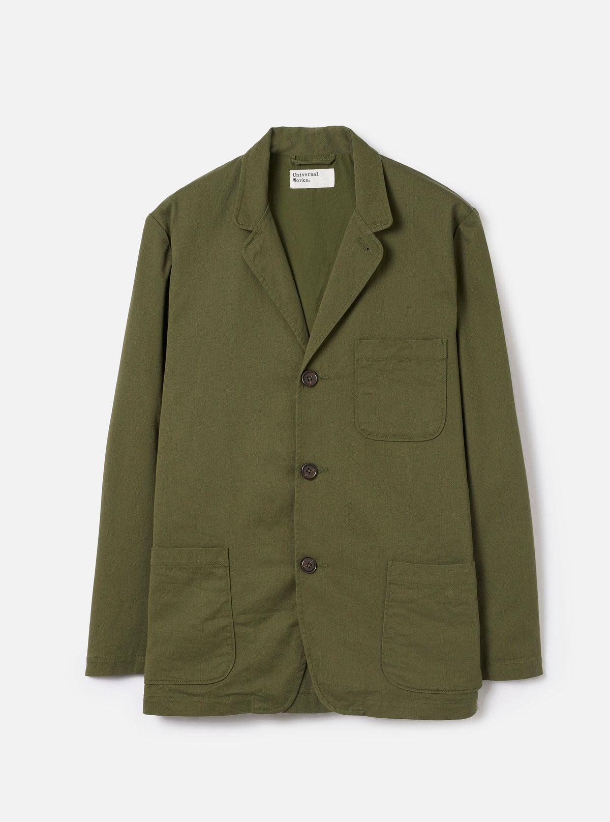 Olive Green Twill Three Button Jacket
