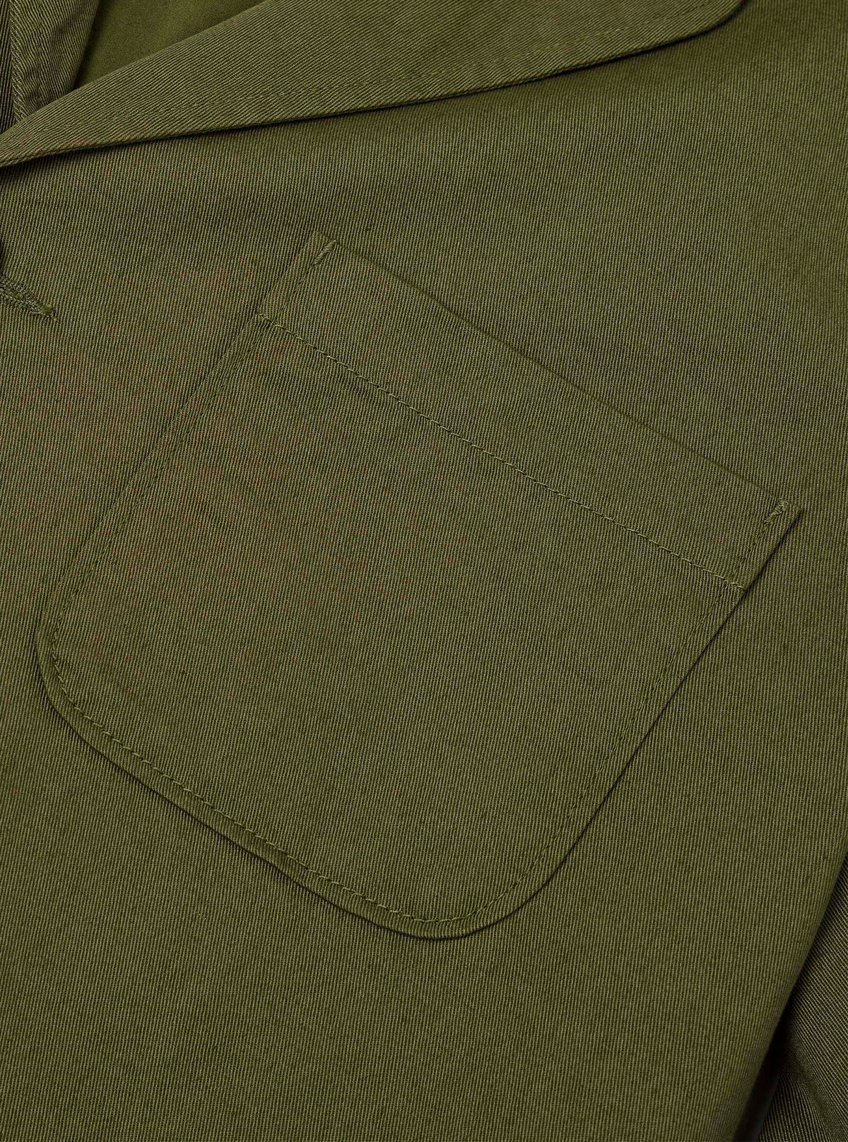 Olive Green Twill Three Button Jacket