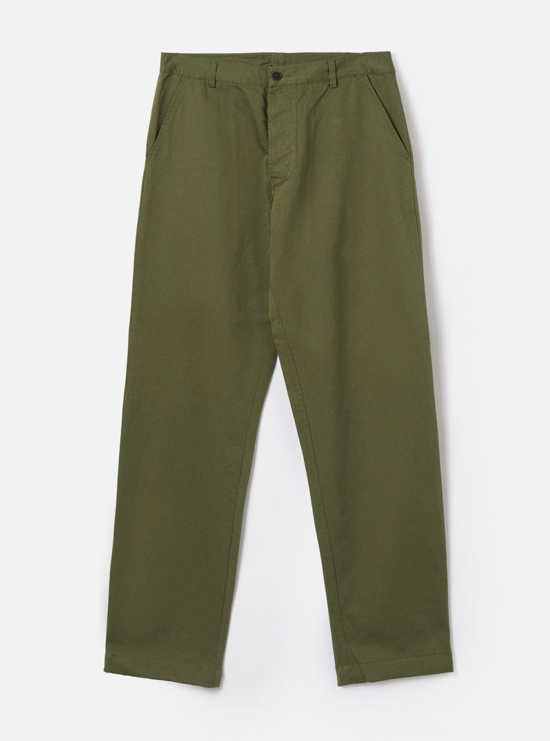 Olive Green Twill Military Chino