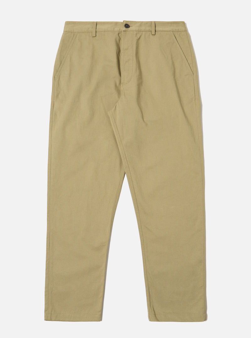 The Sand Twill Military Chino laid flat on a white background. The pants are a light tan color and appear to be made of a durable twill fabric.