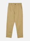 Front shot of the Sand Twill Military Chino presented on a plain white backdrop. The light sand-coloured cotton trousers display a classic mid-rise waist with button fly, side slant pockets, and a tapered silhouette through the legs.