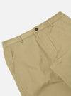 Close-up of the Sand Twill Aston Pant on a white background. The twill fabric is a light tan color. Details include the button, belt loops, and pocket.