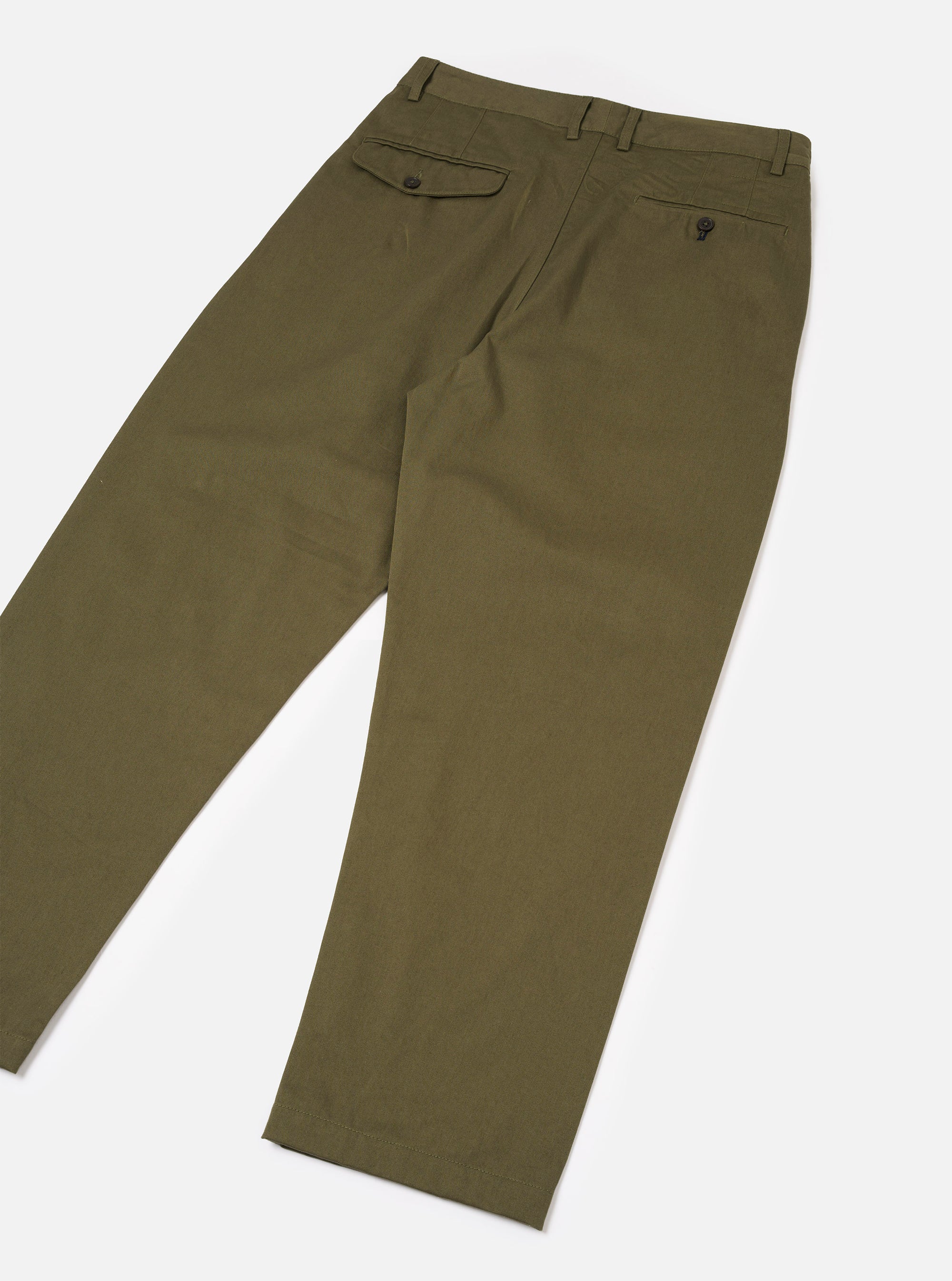 Light Olive Twill Double Pleat Pant