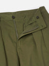 Olive Green Twill Double Pleat Pant