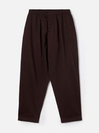 Brown Twill Pleated Track Pant