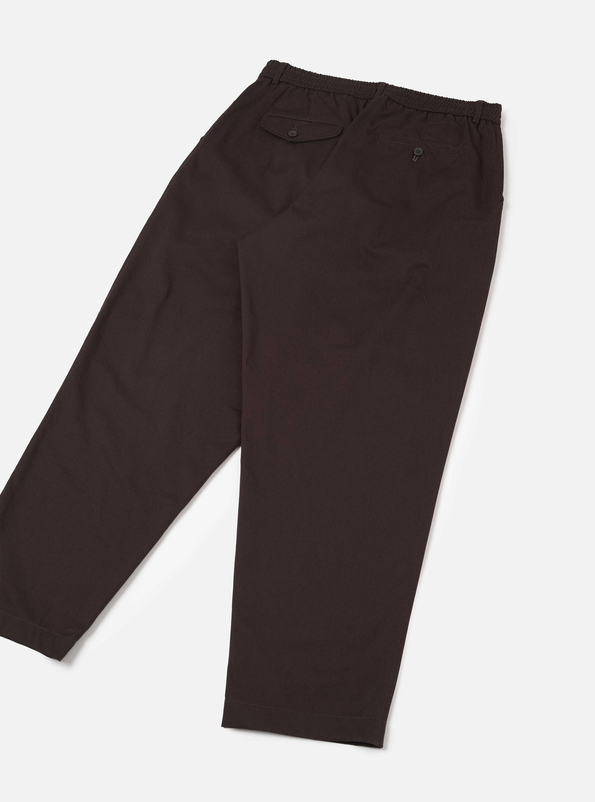 Brown Twill Pleated Track Pant