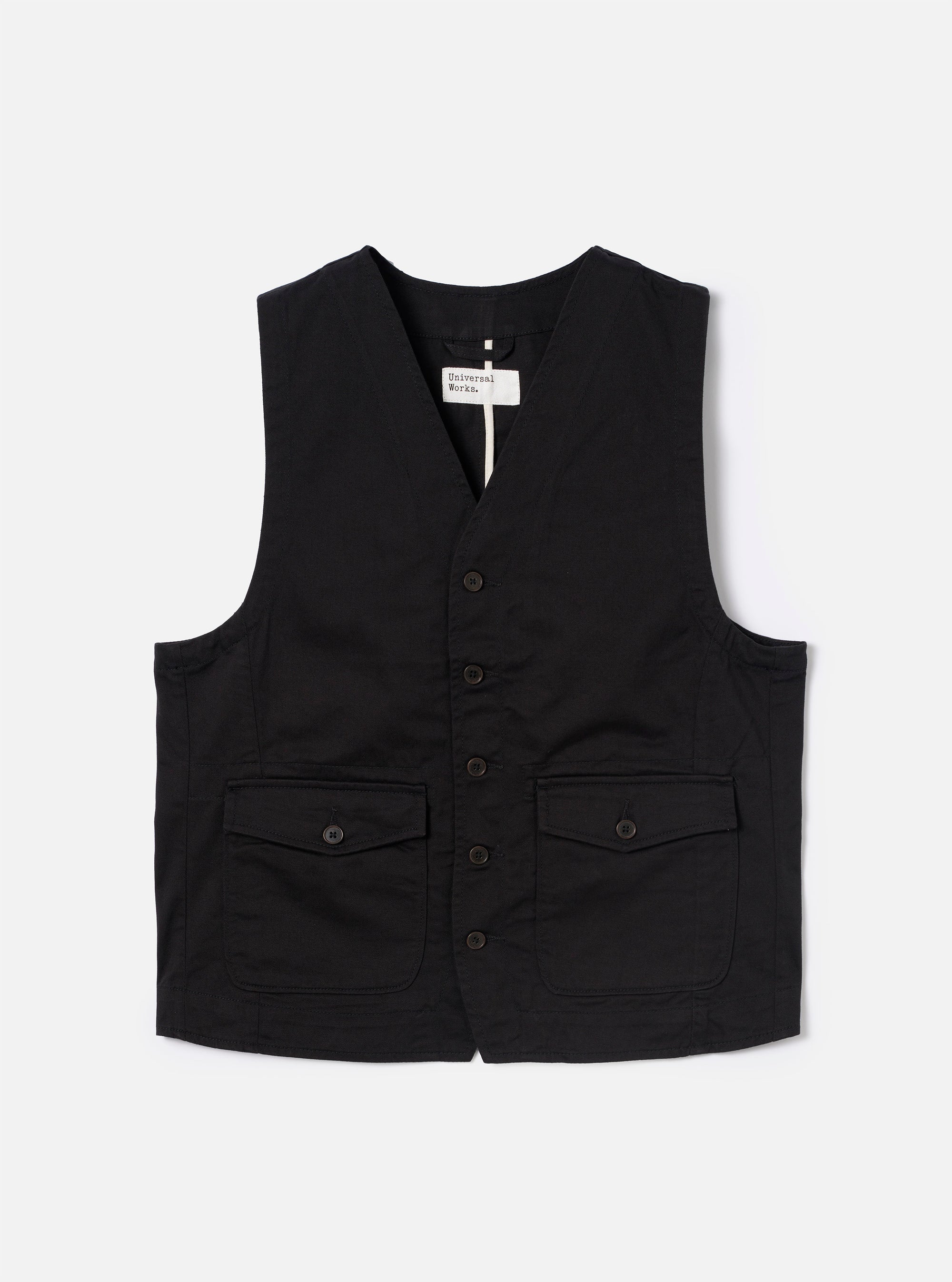 Black Twill Field Waistcoat