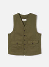 Light Olive Twill Field Waistcoat