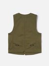 Light Olive Twill Field Waistcoat