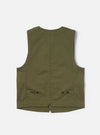 Olive Green Twill Field Waistcoat