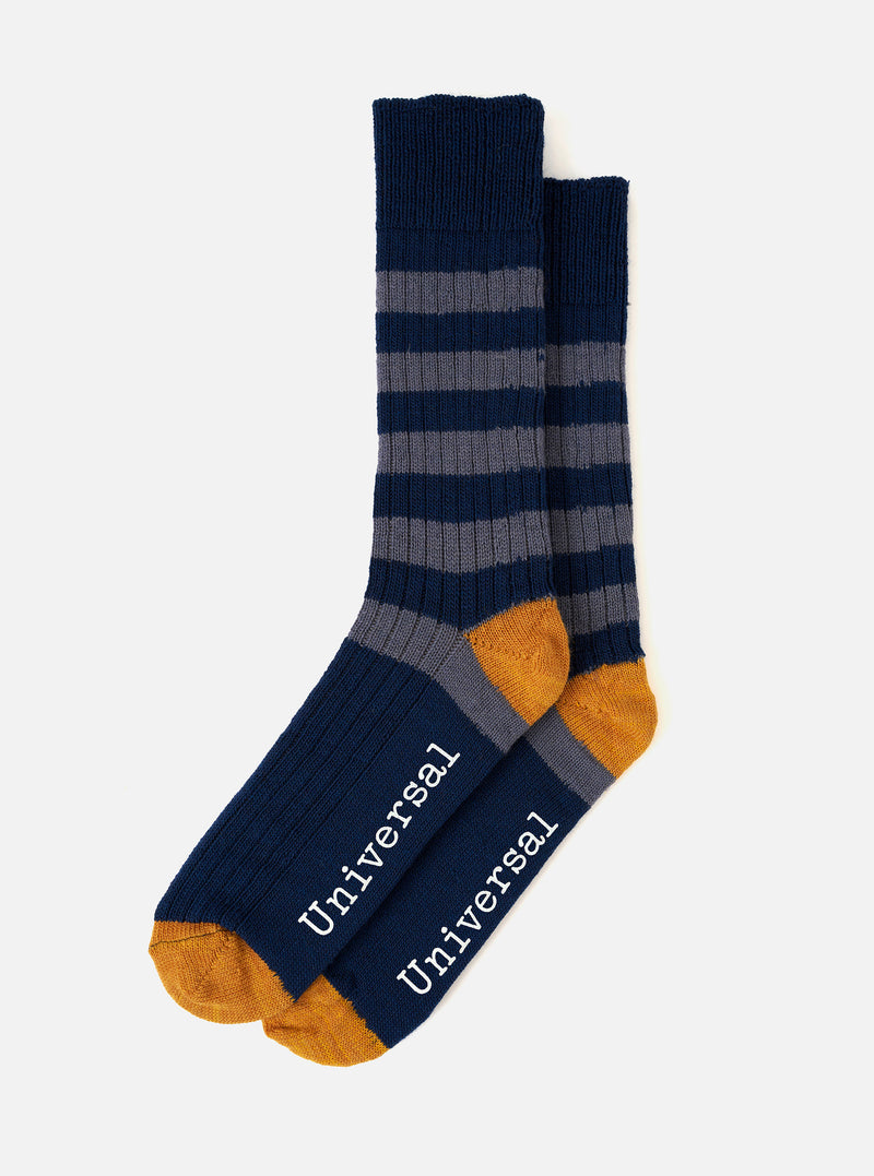 Navy/Grey Wool Games Sock