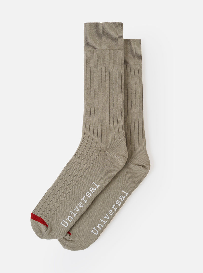 Grey Rib Knit Modal Sock