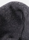 Close-up of the cableami® Grey Recycled Wool Flight Watch Cap, showing the texture of the wool. The image is shot against a white background.