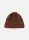 The cableami® Brown Mohair Watch Cap is displayed against a plain white studio background. The knitted beanie features a rich brown colour with a soft, fuzzy mohair texture and a folded cuff detailing the fine craftsmanship.