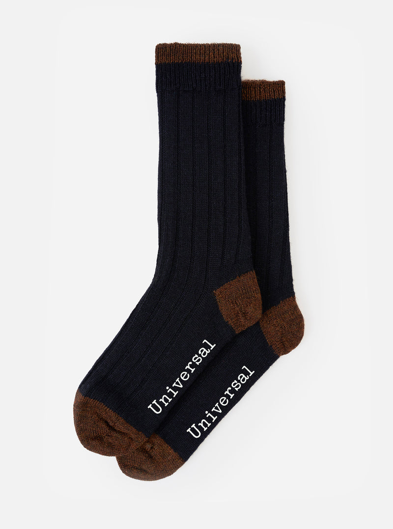 Navy Wool Hike Sock