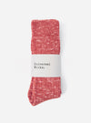 Red Slub Knit Slub Sock