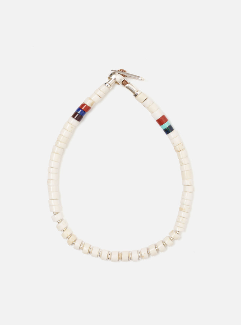 Mikia Magnesite Silver Heishi Bracelet