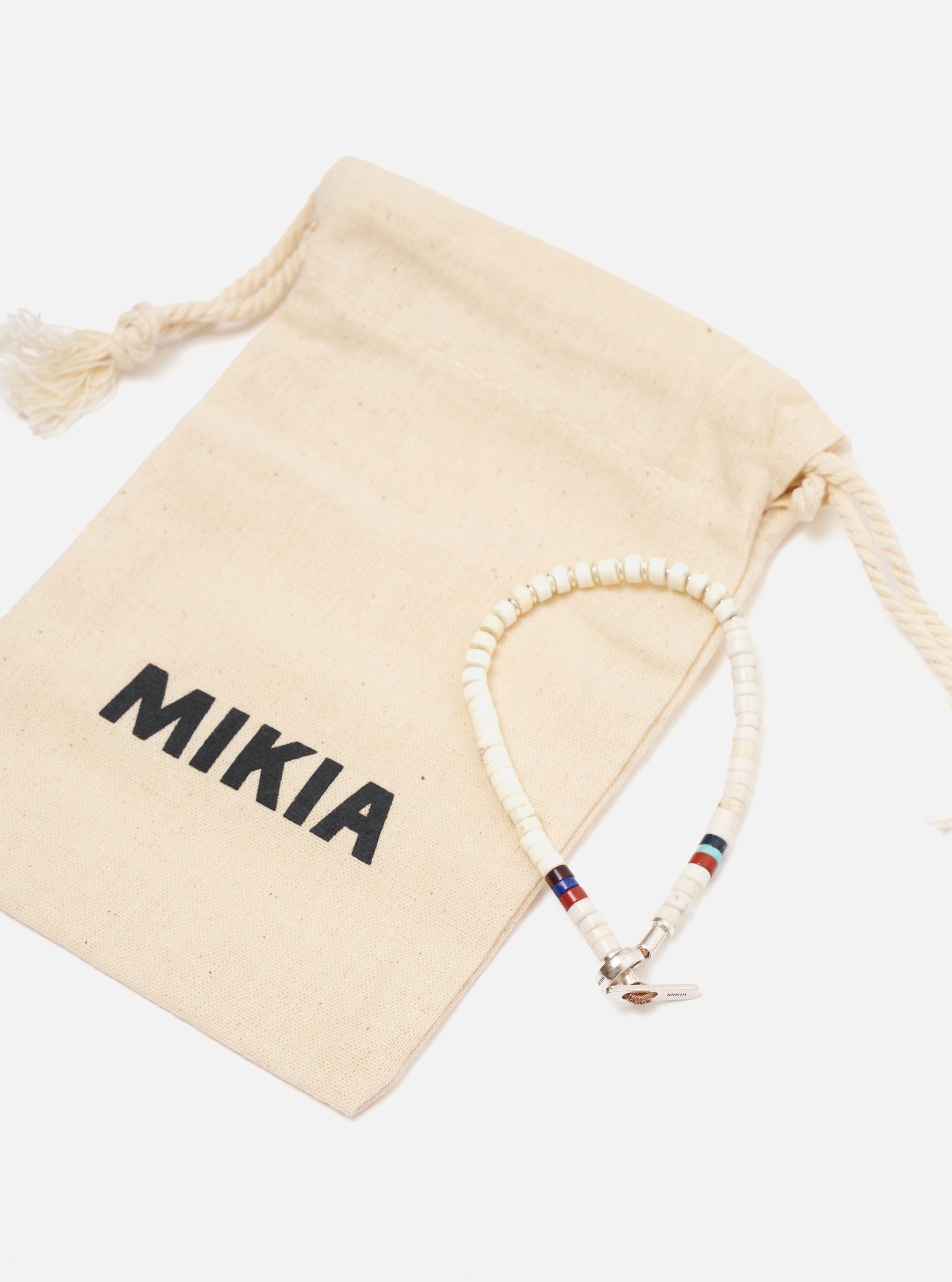Mikia Magnesite Silver Heishi Bracelet