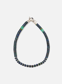 Mikia Azurite Silver Heishi Bracelet