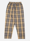 The Sand Tartan Check Pyjama Pant, laid flat on a white background. The pant features a sand, grey, black, and red tartan pattern and an elastic waistband.