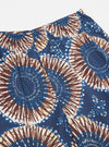 Close-up of the Navy Hokkoh Print Boxer Short on a white surface. The shorts feature a blue and brown floral pattern with an elastic waistband.