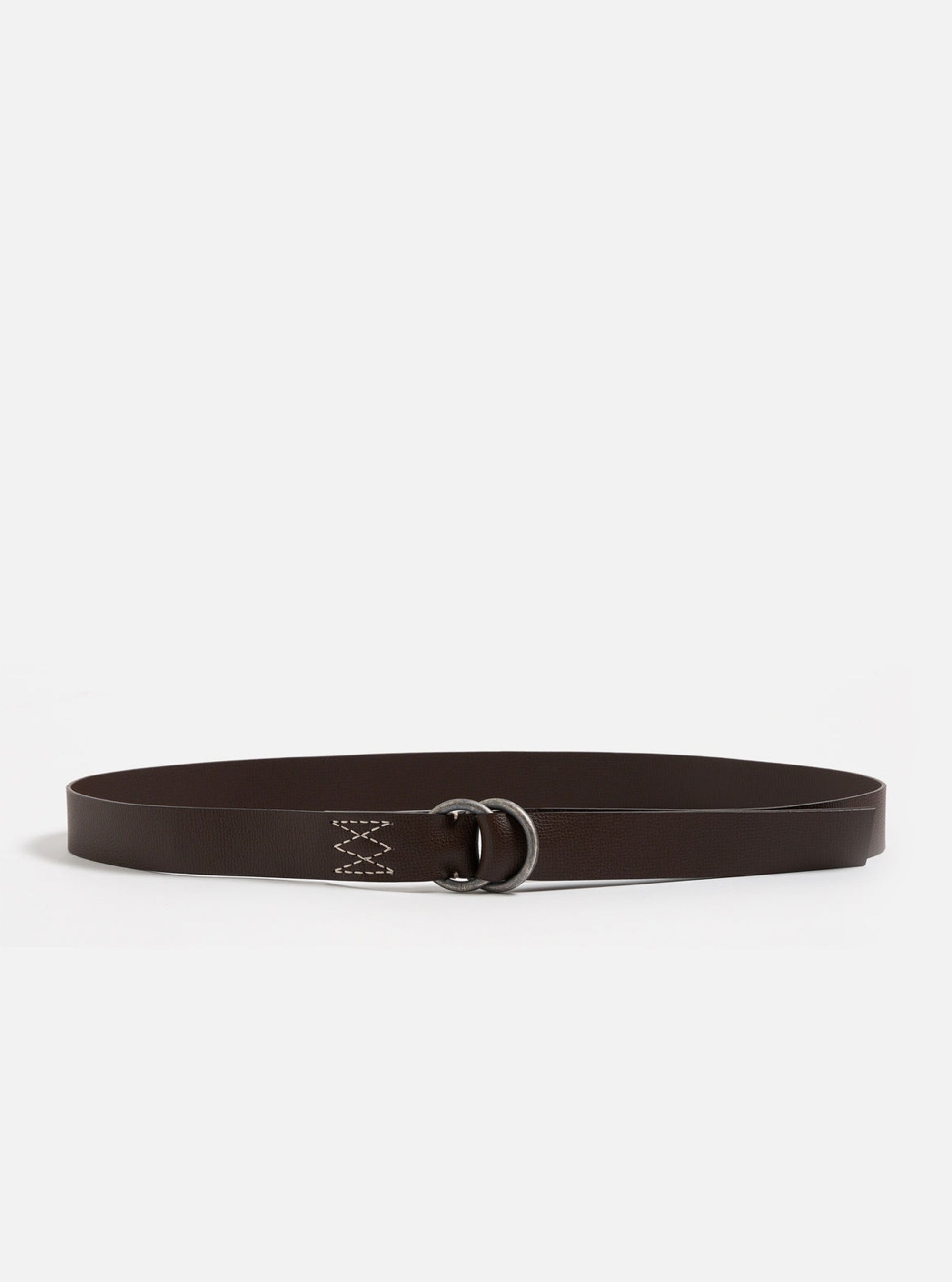 Brown Leather O Ring Belt