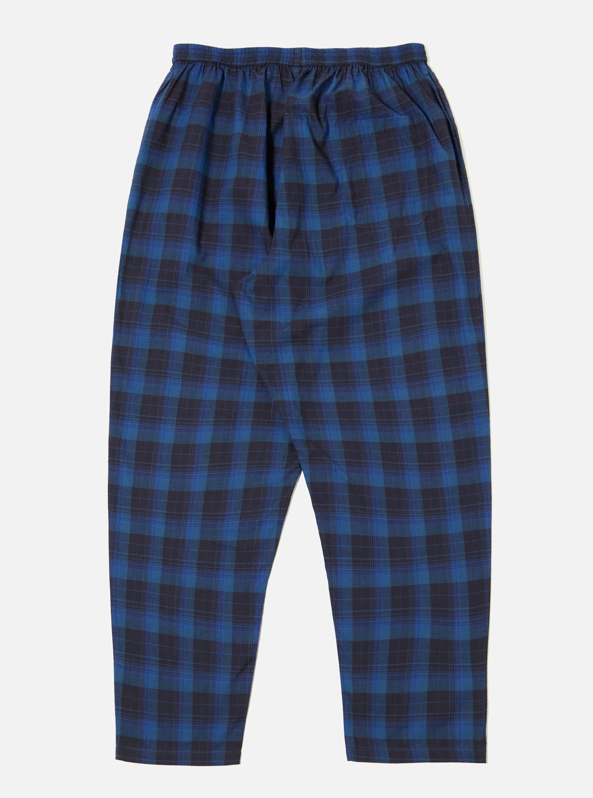 Close-up of the Navy/Blue Check Pyjama Pant on a white background. The pattern is a classic check in navy and blue.