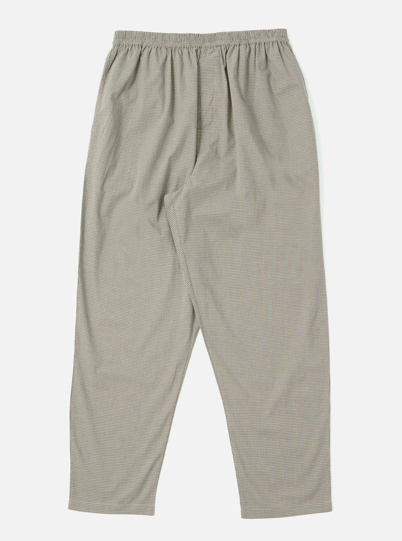 The Green Tiny Check Pyjama Pant on a white background. The pants have a relaxed fit and an elastic waistband.