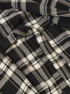 Black Twill Check Short Dressing Gown
