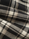 Black Twill Check Short Dressing Gown