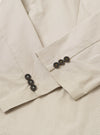 The Brown Kennedy Stripe Boston Blazer is shown from the back as a flat lay against a plain white background. The image highlights the vertical stripe pattern, the straight hem, and the clean construction of the shoulders and sleeves.