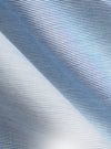 A close-up swatch image of the Navy Kennedy Stripe Boston Blazer fabric highlights a deep navy blue base with a thin, light-colored vertical pinstripe pattern. The image focuses on the texture and weave of the cotton material.