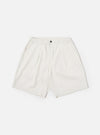 Ecru Slub Drill Pleated Track Short