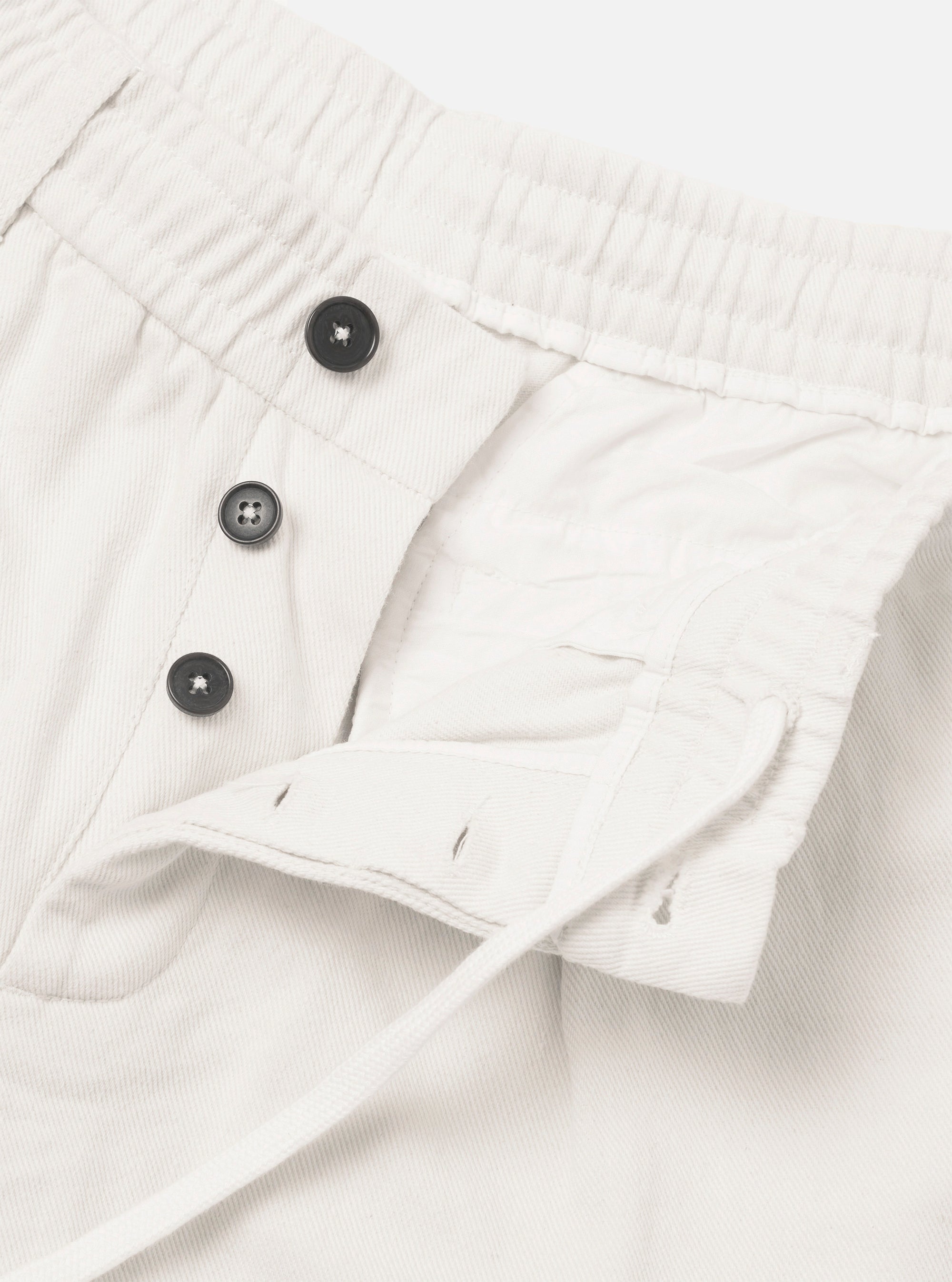 Ecru Slub Drill Pleated Track Short