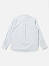 The Sky Urban Stripe Lazy Day Shirt is shown from the back as a flat lay against a plain white background. The shirt features a light blue and white vertical stripe pattern, a simple back yoke, and a relaxed, straight-cut hem.