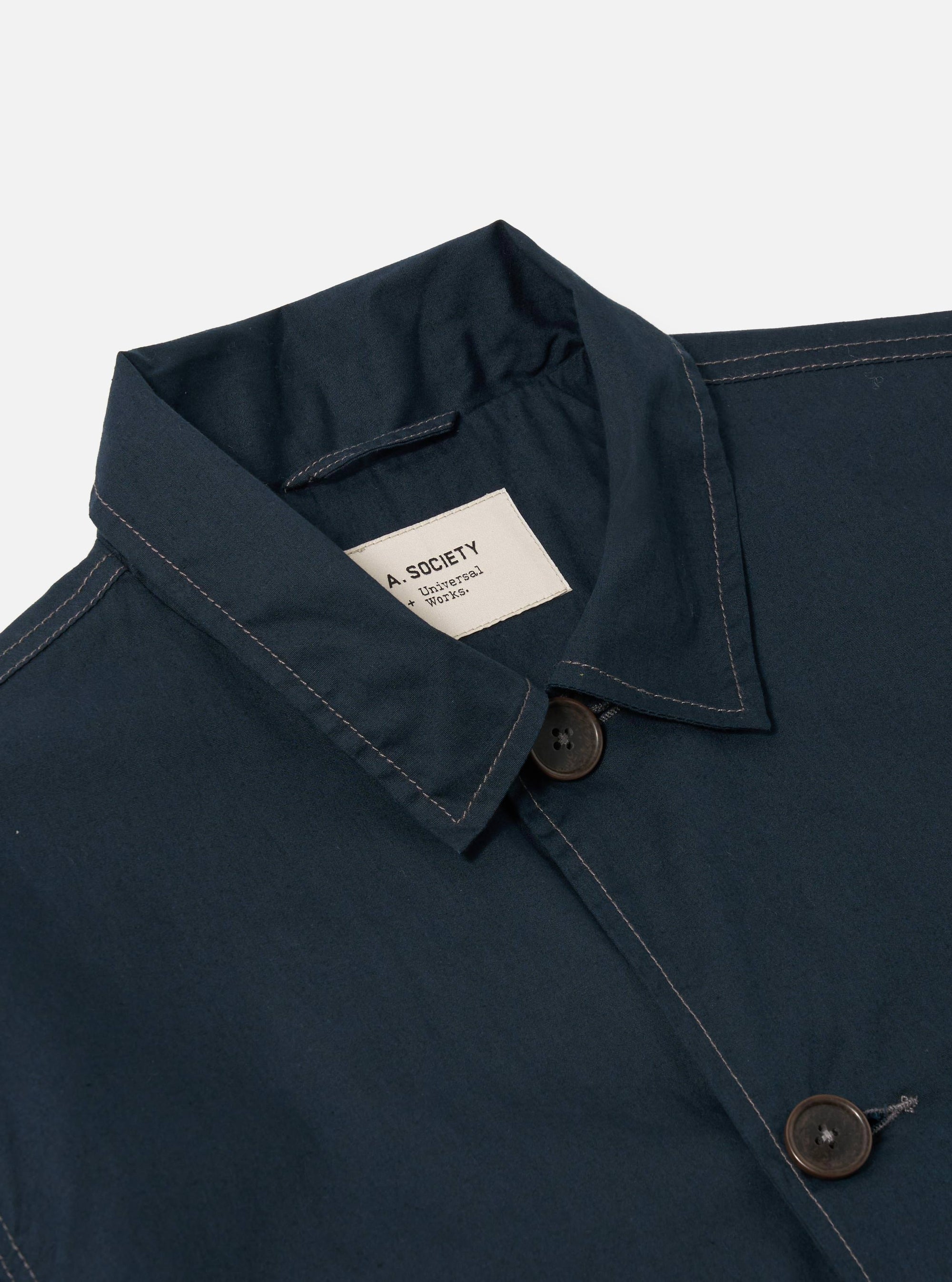 A. SOCIETY x Universal Works Navy Broadcloth Starline Jacket