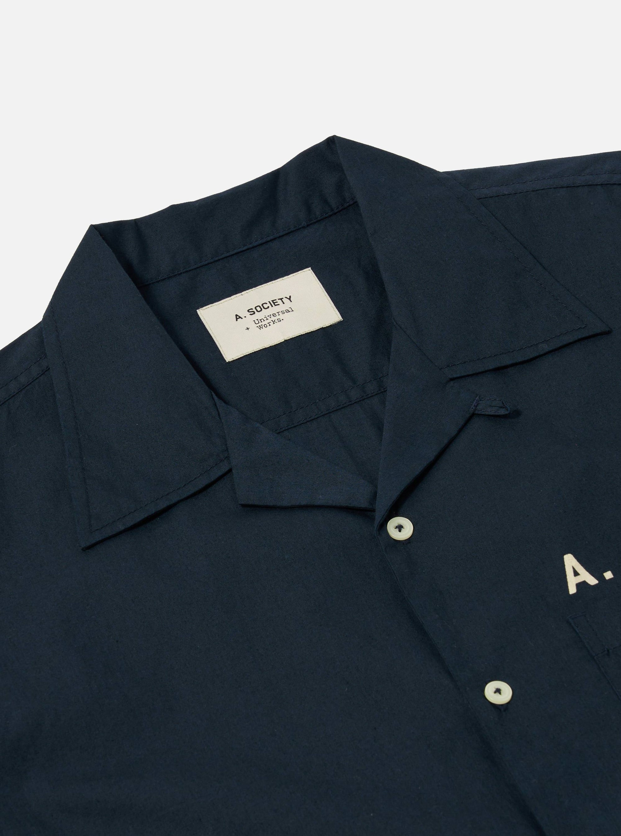 A. SOCIETY x Universal Works Navy Broadcloth Camp Shirt