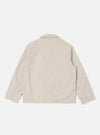 The Brown Kennedy Stripe Franck Jacket is shown from the back as a flat lay against a plain white background. The image highlights the vertical brown stripe pattern and the clean, structured construction of the jacket's rear panel, featuring a straight hem.