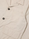 The Brown Kennedy Stripe Franck Jacket is shown from the back as a flat lay against a plain white background. The image highlights the horizontal stripe pattern, the straight hem, and the clean construction of the rear panel.