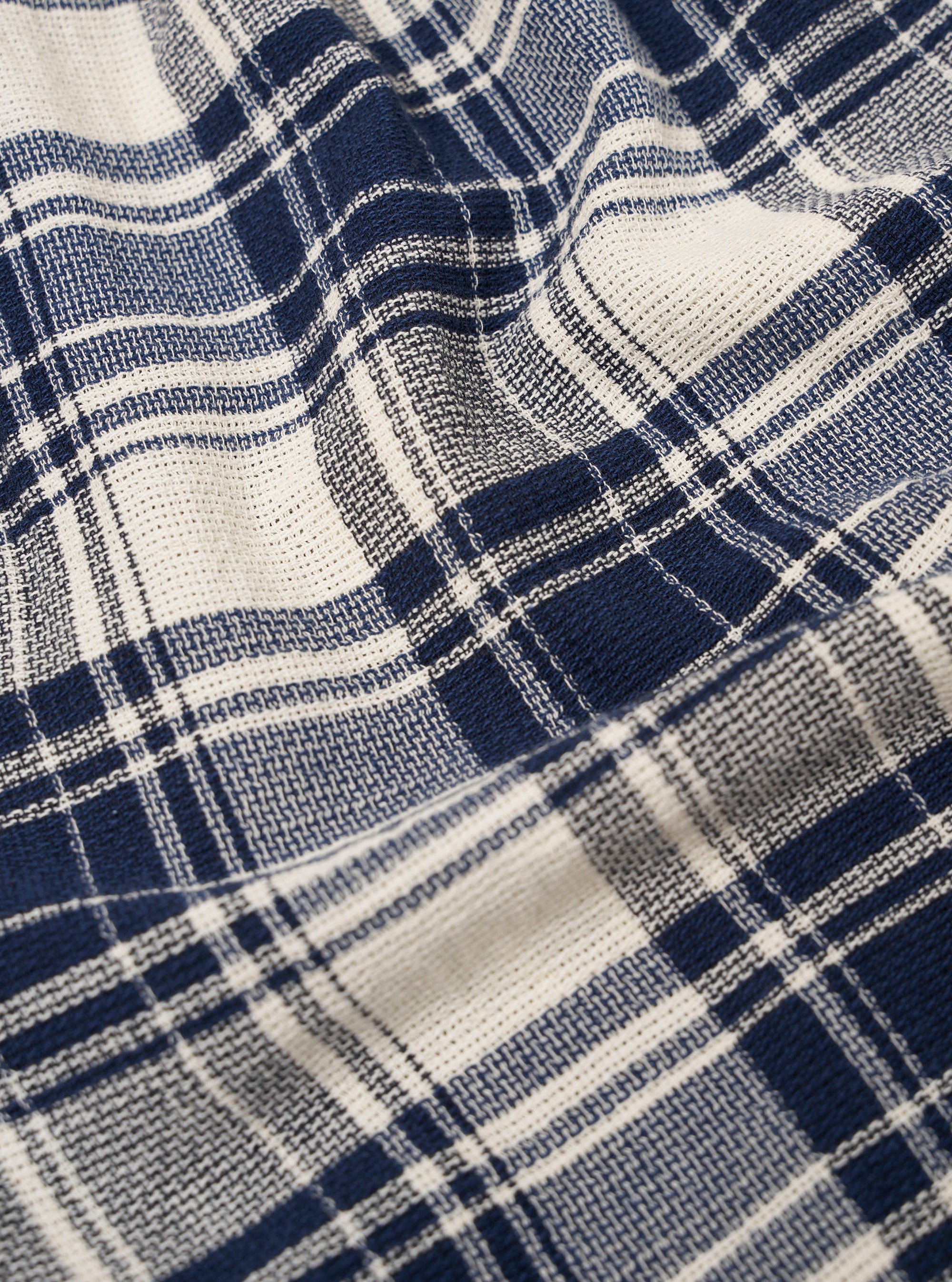 Navy Textured Plaid Boxer Short