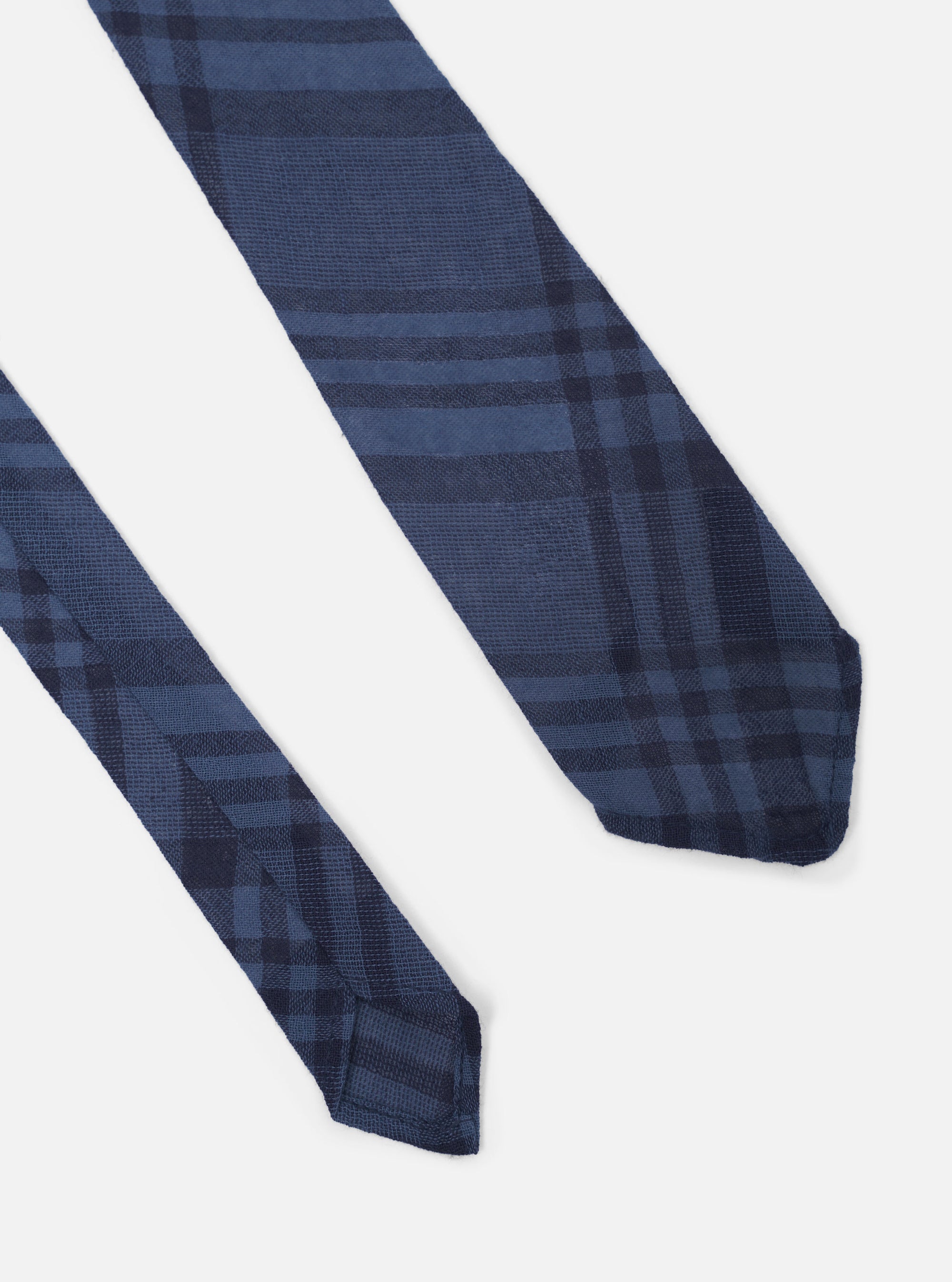 Navy O/D Crepe Check Tie